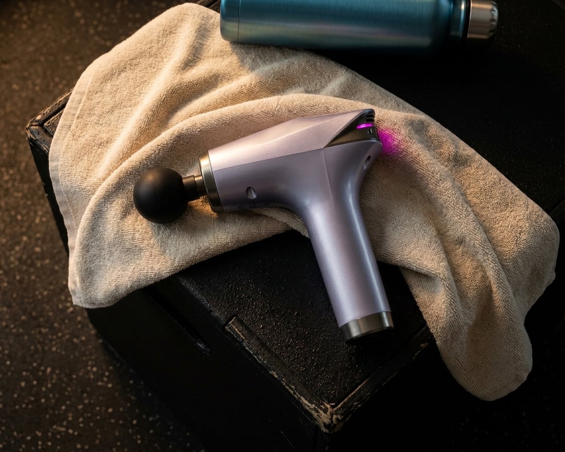 EVURON ARC Pro resting on a towel at the end of a recovery session.
