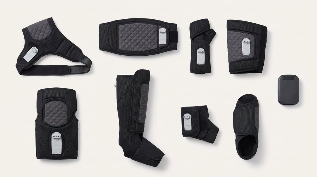 The EVURON VectaTech Pro family of compatible targeted wraps laid out together with the controller.